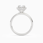 Cushion Scalloped Halo Baseline in 14K White Gold side profile