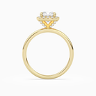Cushion Scalloped Halo Baseline in 14K Yellow Gold side profile