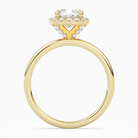 Cushion Scalloped Halo Baseline in 14K Yellow Gold side profile