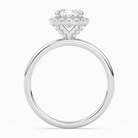 Cushion Scalloped Halo Baseline in Platinum side profile