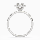 Oval Scalloped Halo Baseline in 14K White Gold side profile