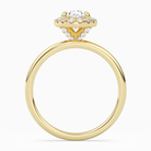 Oval Scalloped Halo Baseline in 14K Yellow Gold side profile
