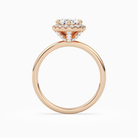 Pear Scalloped Halo Baseline in 14K Rose Gold side profile