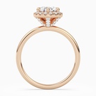 Pear Scalloped Halo Baseline in 14K Rose Gold side profile