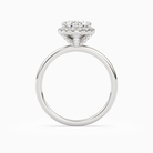 Pear Scalloped Halo Baseline in 18K White Gold side profile