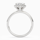 Pear Scalloped Halo Baseline in 18K White Gold side profile