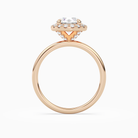 Round Scalloped Halo Baseline in 14K Rose Gold side profile