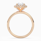 Round Scalloped Halo Baseline in 14K Rose Gold side profile