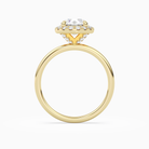 Round Scalloped Halo Baseline in 18K Yellow Gold side profile