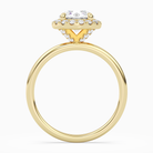 Round Scalloped Halo Baseline in 18K Yellow Gold side profile