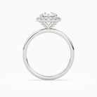 Round Scalloped Halo Baseline in Platinum side profile