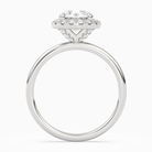 Round Scalloped Halo Baseline in Platinum side profile