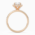 Cushion Scalloped Halo Pavé in 14K Rose Gold side profile