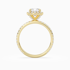 Cushion Scalloped Halo Pavé in 18K Yellow Gold side profile