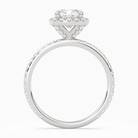 Cushion Scalloped Halo Pavé in Platinum side profile