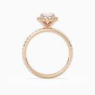Oval Scalloped Halo Pavé in 14K Rose Gold side profile