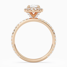 Oval Scalloped Halo Pavé in 14K Rose Gold side profile