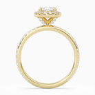 Oval Scalloped Halo Pavé in 14K Yellow Gold side profile