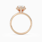 Pear Scalloped Halo Pavé in 14K Rose Gold side profile