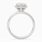 Pear Scalloped Halo Pavé in 14K White Gold side profile