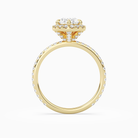 Pear Scalloped Halo Pavé in 14K Yellow Gold side profile