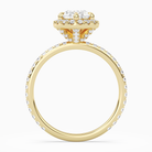 Pear Scalloped Halo Pavé in 14K Yellow Gold side profile