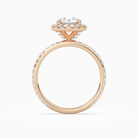 Round Scalloped Halo Pavé in 14K Rose Gold side profile