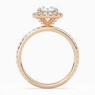 Round Scalloped Halo Pavé in 14K Rose Gold side profile