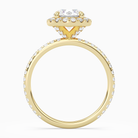 Round Scalloped Halo Pavé in 18K Yellow Gold side profile