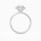 Round Scalloped Halo Pavé in Platinum side profile