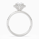 Round Scalloped Halo Pavé in Platinum side profile