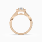 Oval Twisted Halo in 14K Rose Gold side profile