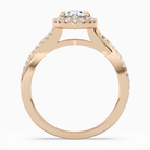 Oval Twisted Halo in 14K Rose Gold side profile