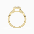 Oval Twisted Halo in 14K Yellow Gold side profile