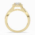 Oval Twisted Halo in 14K Yellow Gold side profile