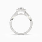 Oval Twisted Halo in Platinum side profile