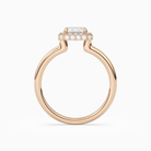 Emerald Compact Halo in 14K Rose Gold side profile