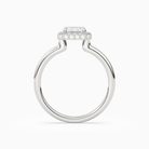 Emerald Compact Halo in 14K White Gold side profile