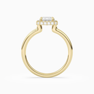 Emerald Compact Halo in 14K Yellow Gold side profile