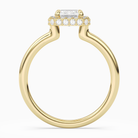 Emerald Compact Halo in 18K Yellow Gold side profile