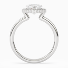 Heart Compact Halo in 18K White Gold side profile
