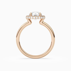 Round Compact Halo in 14K Rose Gold side profile