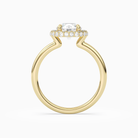 Round Compact Halo in 14K Yellow Gold side profile