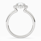 Round Compact Halo in 18K White Gold side profile