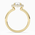 Round Compact Halo in 18K Yellow Gold side profile