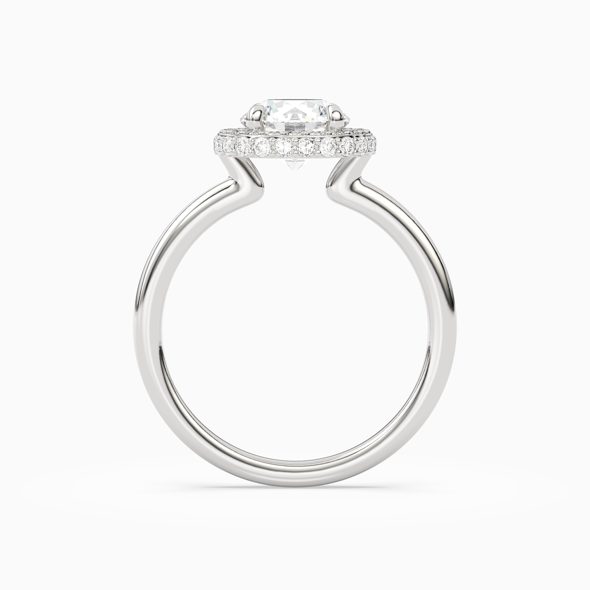 Round Compact Halo in Platinum side profile