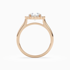 Round Floral Halo in 14K Rose Gold side profile