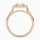 Round Floral Halo in 14K Rose Gold side profile