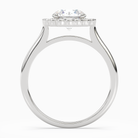 Round Floral Halo in 14K White Gold side profile