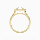 Round Floral Halo in 18K Yellow Gold side profile